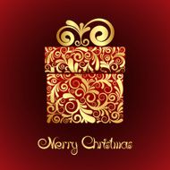 Gift box with gold ornament