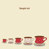 Vintage card with cups N3