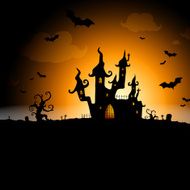 Vector Halloween Background with Castle N4