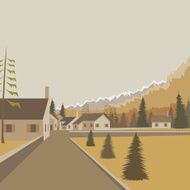 Mountain village background vector illustration N8