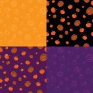 seamless halloween pattern of pumpkin