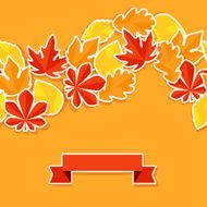 Background with stickers autumn leaves N2