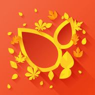 Background with autumn leaves in flat design style N2