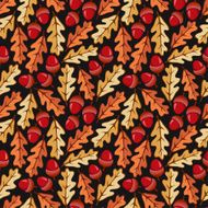 Acorns and Oak Leaves Seamless Pattern
