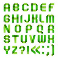 Alphabet folded paper - Green letters