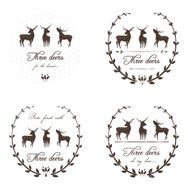 Vintage Labels Collection with Deers N2