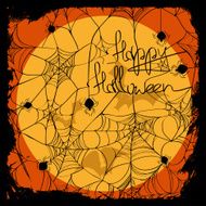 Halloween illustration with web pattern