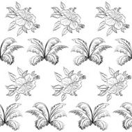 Seamless floral background outline N3