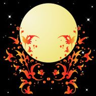 abstract pattern and the moon