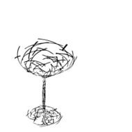 Stylized Wineglass For Fault N19