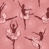 Seamless pattern of ballet dancers N2
