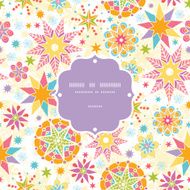 Colorful Christmas Stars Frame Seamless Pattern Background