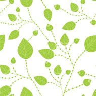 Seamless leaves pattern in green