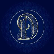 Vintage floral alphabet letter D