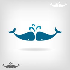 Vector image of a big whale N8