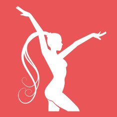 Fitness club emblem Women doing rhythmic gymnastics exercise