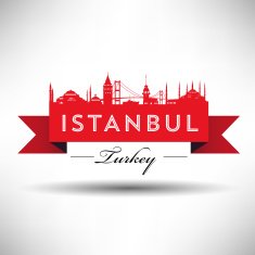 Ribbon Banner with Istanbul Silhouette N2