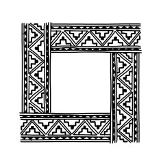 Frame with ethnic handmade ornament for your design N12