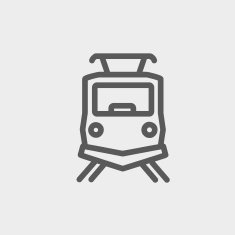Front view of the train thin line icon N2