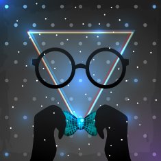 Fashionable background with a geek N2