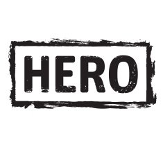 Black vector grunge stamp HERO N2