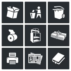 Waste paper icons Vector Illustration N2