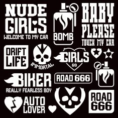 Vinyl stickers on car N6