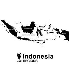 Regions map of Indonesia