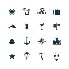 Beach Icons Set N7