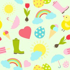 Colorful fresh Spring seamless background pattern N2