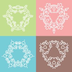Premium quality outline emblems frames and badges templates Set 4