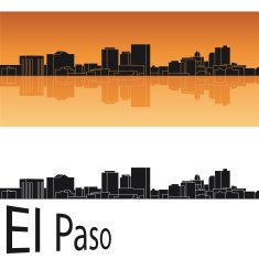 El Paso skyline in orange background