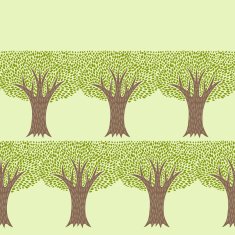 Seamless abstract textile pattern with various trees N2