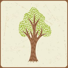 Abstract background with stylized tree in retro style N4
