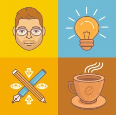 Vector graphic designer icons and signs N2