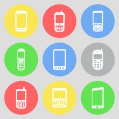 Vector icon collection of mobile phones