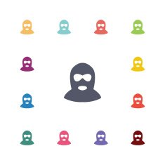 offender flat icons set