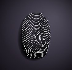 Flat metallic logo fingerprint