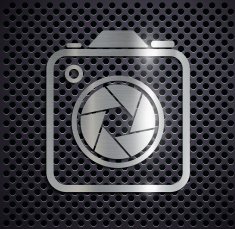 Flat metallic logo camera N2