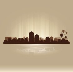 Albuquerque New Mexico brown skyline city silhouette