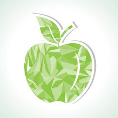 Abstract green triangle apple