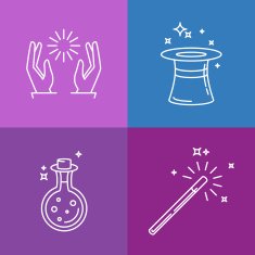 Vector magic related linear icons and signs N2