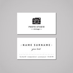 Photo studio business card design concept Logo with photo camera N2