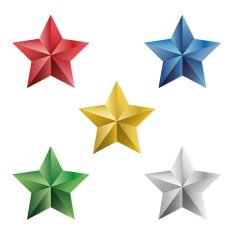 Set of precious stars vector isolated objects N2