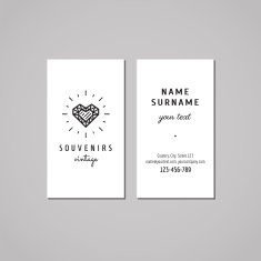 Gift shop and jewelery store business card design concept (heart)