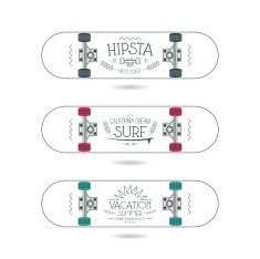 Trendy print on a skateboard
