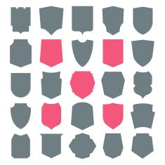 shield icons set N3
