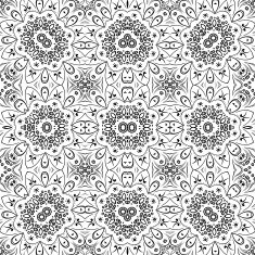 Seamless Outline Floral Pattern N34