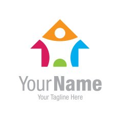 Colorful imaginative home restoration graphic design logo icon