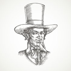 Gentlemens portrait Vintage vector illustration N2